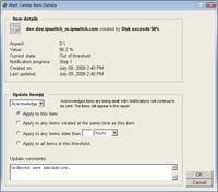 Alert Center Acknowledgement