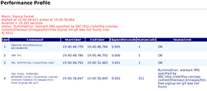 Viewing a performance report